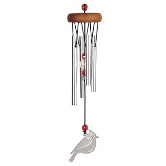 FC Design 11" Long Cardinal Wood Top Wind Chime Decoration Garden and Patio Decor