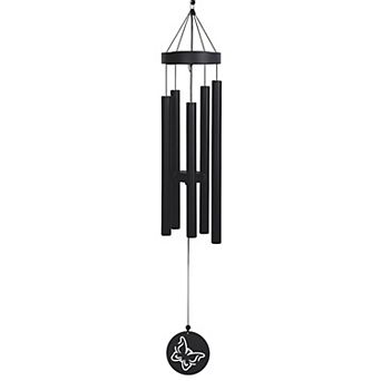 FC Design 45" Long Solar Butterfly Silhouette Wind Chime Decoration Garden and Patio Decor