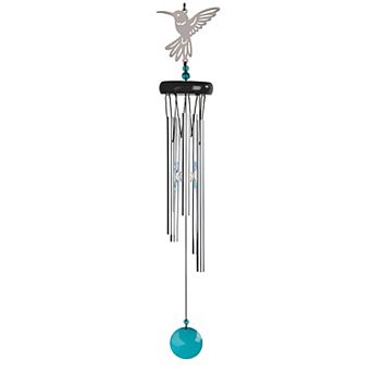 FC Design 20" Long Hummingbird Wood Top Etched Wind Chime Decoration Garden and Patio Decor