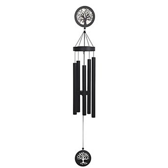 FC Design 45" Long Solar Tree of Life Silhouette Wind Chime Decoration Garden and Patio Decor