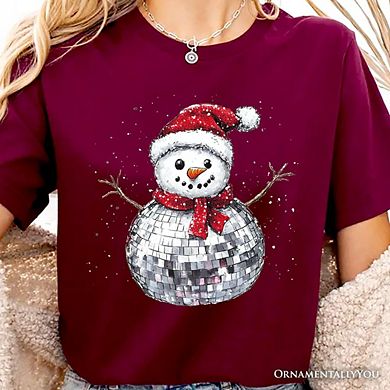 Disco Snowman Christmas T‑Shirt, Retro Holiday Tee for Dancers