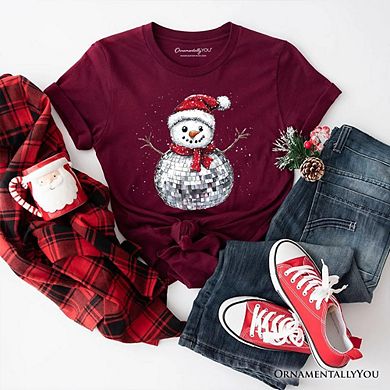 Disco Snowman Christmas T‑Shirt, Retro Holiday Tee for Dancers