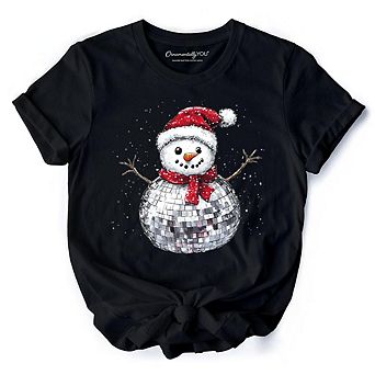 Disco Snowman Christmas T‑Shirt, Retro Holiday Tee for Dancers