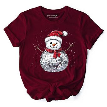Disco Snowman Christmas T‑Shirt, Retro Holiday Tee for Dancers
