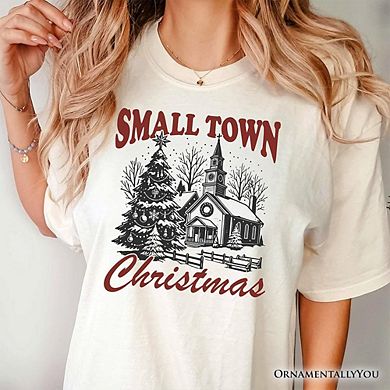 Small Town Christmas Vintage T‑Shirt, Rustic Winter Church Tee
