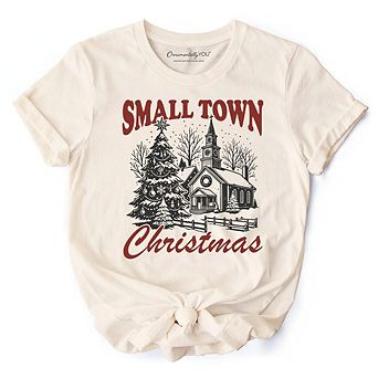 Small Town Christmas Vintage T‑Shirt, Rustic Winter Church Tee