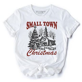 Small Town Christmas Vintage T‑Shirt, Rustic Winter Church Tee