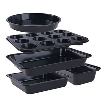 Nonstick, Carbon Steel Oven Safe Bakeware Set, Durable Baking Pans Set, Sheet Pans for Baking
