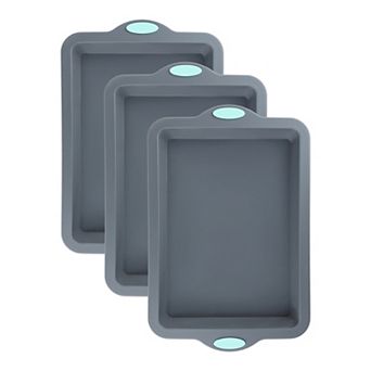 3 pc Cake Pan Nonstick Silicone Baking Pan, Heat Resistant Sheet Pans for Baking Cakes, Cheesecakes