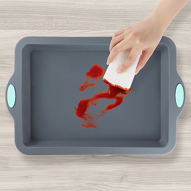 3 Pcs Cake Pan Nonstick Silicone Baking Pan, Heat Resistant Sheet Pans for Baking Cakes, Cheesecakes