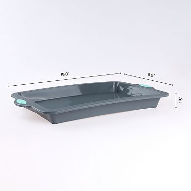 3 Pcs Cake Pan Nonstick Silicone Baking Pan, Heat Resistant Sheet Pans for Baking Cakes, Cheesecakes