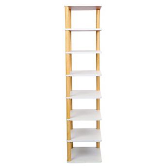 8 tier Wooden Shoe Rack Vertical Space-Saving Shoe Organizer for Entryway, Hallway & Closet