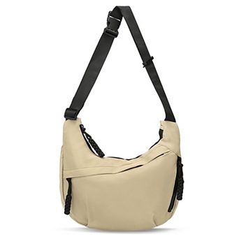 Arch Moon Crossbody Bag for Women, Nylon Curved Purse, Lightweight Dumpling Shoulder Bag Strap