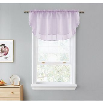 Kate Aurora Living Double Layered Sheer Rod Pocket Ascot Window Valances