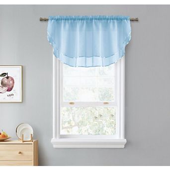 Kate Aurora Living Double Layered Sheer Rod Pocket Ascot Window Valances