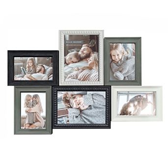 Belle Maison 16" x 23" Beaded MDF 6-Opening Collage Frame