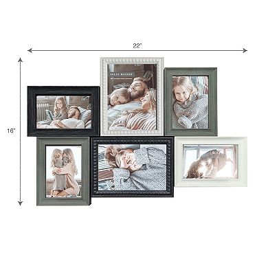 Belle Maison 16" x 23" Beaded MDF 6-Opening Collage Frame