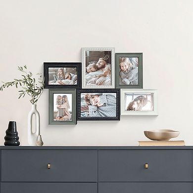 Belle Maison 16" x 23" Beaded MDF 6-Opening Collage Frame
