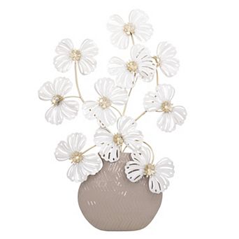 Belle Maison Potted Floral Iron Wall Decor