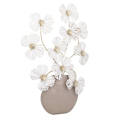 Belle Maison Potted Floral Iron Wall Decor