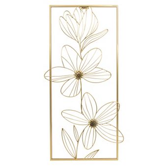 Belle Maison Floral Panel Iron Wall Decor