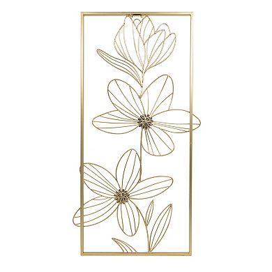 Belle Maison Floral Panel Iron Wall Decor