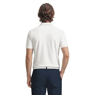 Men's Grand Slam Ombre Textured Stripe Print Short Sleeve Golf Polo Shirt
