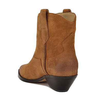 Nine West Abreve Women's Suede Cowboy Ankle Boots