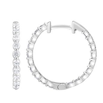Diamond Brilliance Sterling Silver 1 Carat T.W. Lab-Grown Diamond Hoop Earrings