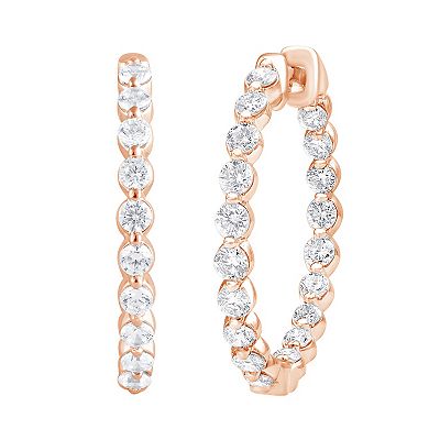 Diamond Brilliance Sterling Silver 1 Carat T.W. Lab-Grown Diamond Hoop Earrings