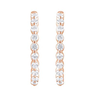 Diamond Brilliance Sterling Silver 1 Carat T.W. Lab-Grown Diamond Hoop Earrings