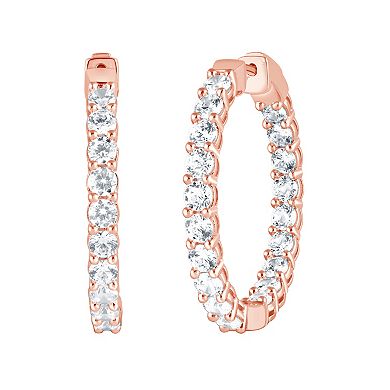 Diamond Brilliance Sterling Silver 3 Carat T.W. Lab-Grown Diamond Hoop Earrings