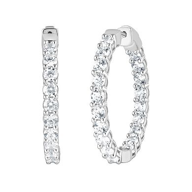 Diamond Brilliance Sterling Silver 3 Carat T.W. Lab-Grown Diamond Hoop Earrings