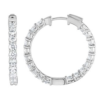 Diamond Brilliance Sterling Silver 3 Carat T.W. Lab-Grown Diamond Hoop Earrings