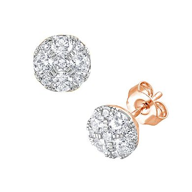 Diamond Brilliance Sterling Silver 1 Carat T.W. Lab-Grown Diamond Stud Earrings