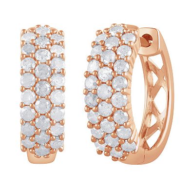 Diamond Brilliance Sterling Silver 1 Carat T.W. Lab-Grown Diamond Hoop Earrings