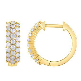 Diamond Brilliance Sterling Silver 1 Carat T.W. Lab-Grown Diamond Hoop Earrings