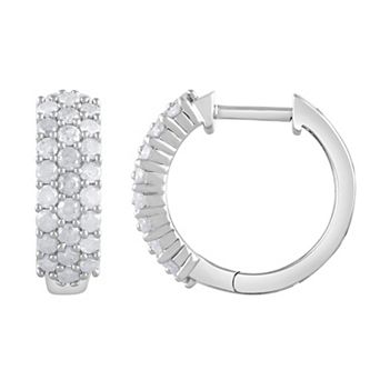 Diamond Brilliance Sterling Silver 1 Carat T.W. Lab-Grown Diamond Hoop Earrings