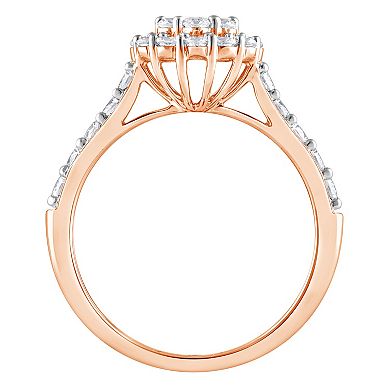 Diamond Brilliance Sterling Silver 1 Carat T.W. Lab-Grown Diamond Halo Ring