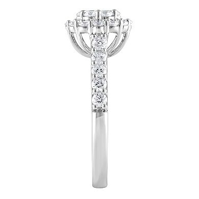 Diamond Brilliance Sterling Silver 1 Carat T.W. Lab-Grown Diamond Halo Ring