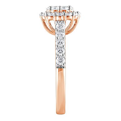 Diamond Brilliance Sterling Silver 1 Carat T.W. Lab-Grown Diamond Halo Ring