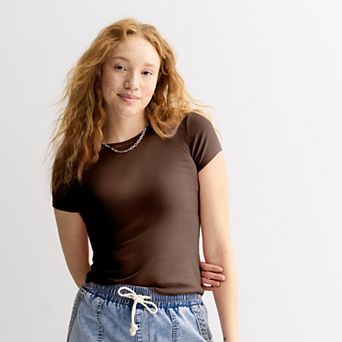 Juniors' SO® Slim Fit Baby Tee