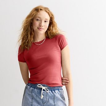 Juniors' SO® Slim Fit Baby Tee