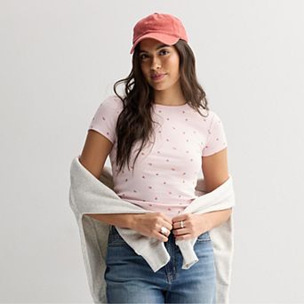 Juniors' SO® Slim Fit Baby Tee