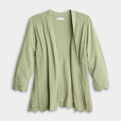 Women's Croft & Barrow® Chevron Open-Front Cardigan