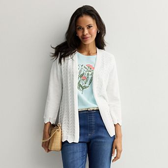 Women's Croft & Barrow® Chevron Open-Front Cardigan