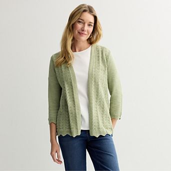 Women's Croft & Barrow® Chevron Open-Front Cardigan