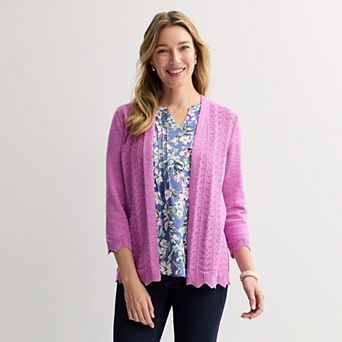 Women's Croft & Barrow® Chevron Open-Front Cardigan
