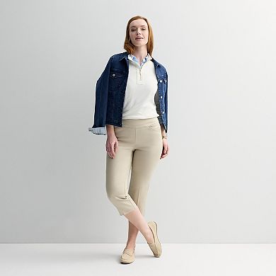 Women's Croft & Barrow® Quarter Zip Stand Collar Pullover