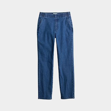 Women's Croft & Barrow® Straight Leg Denim Pull-On Pants